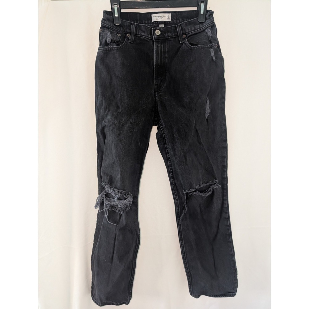 Abercrombie & Fitch Jeans Women's 28X28 90s Straight Ultra High Rise Black Denim